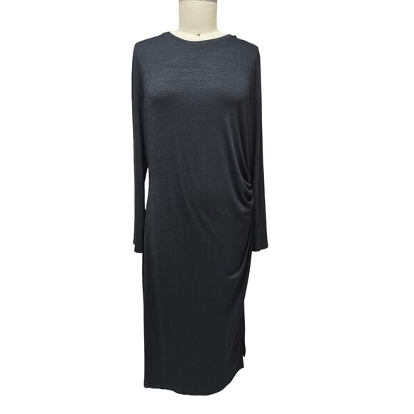 Banana Republic NWT Rouched Side Jersey Midi Dress Charcoal Gray XL - Picture 1 of 7